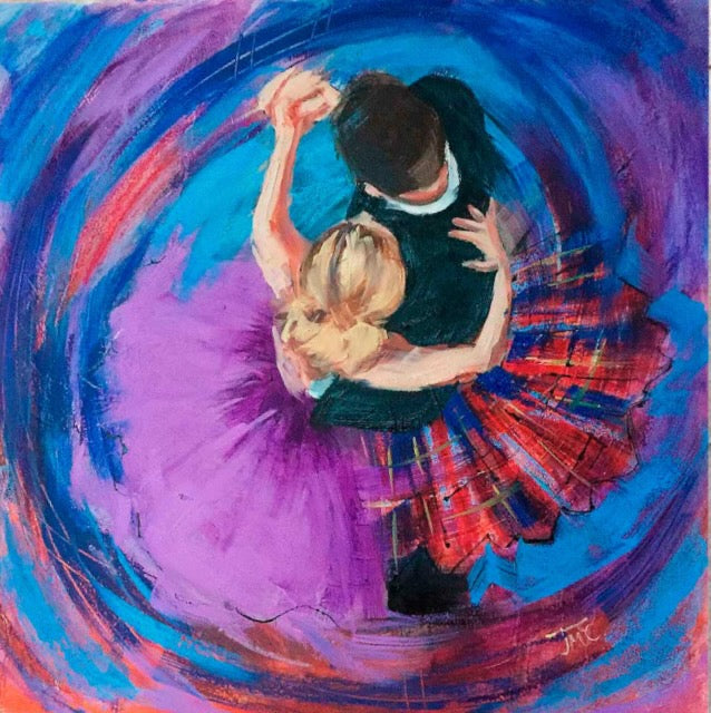 Above the Dance Ceilidh Dancers by Janet McCrorie - Petite