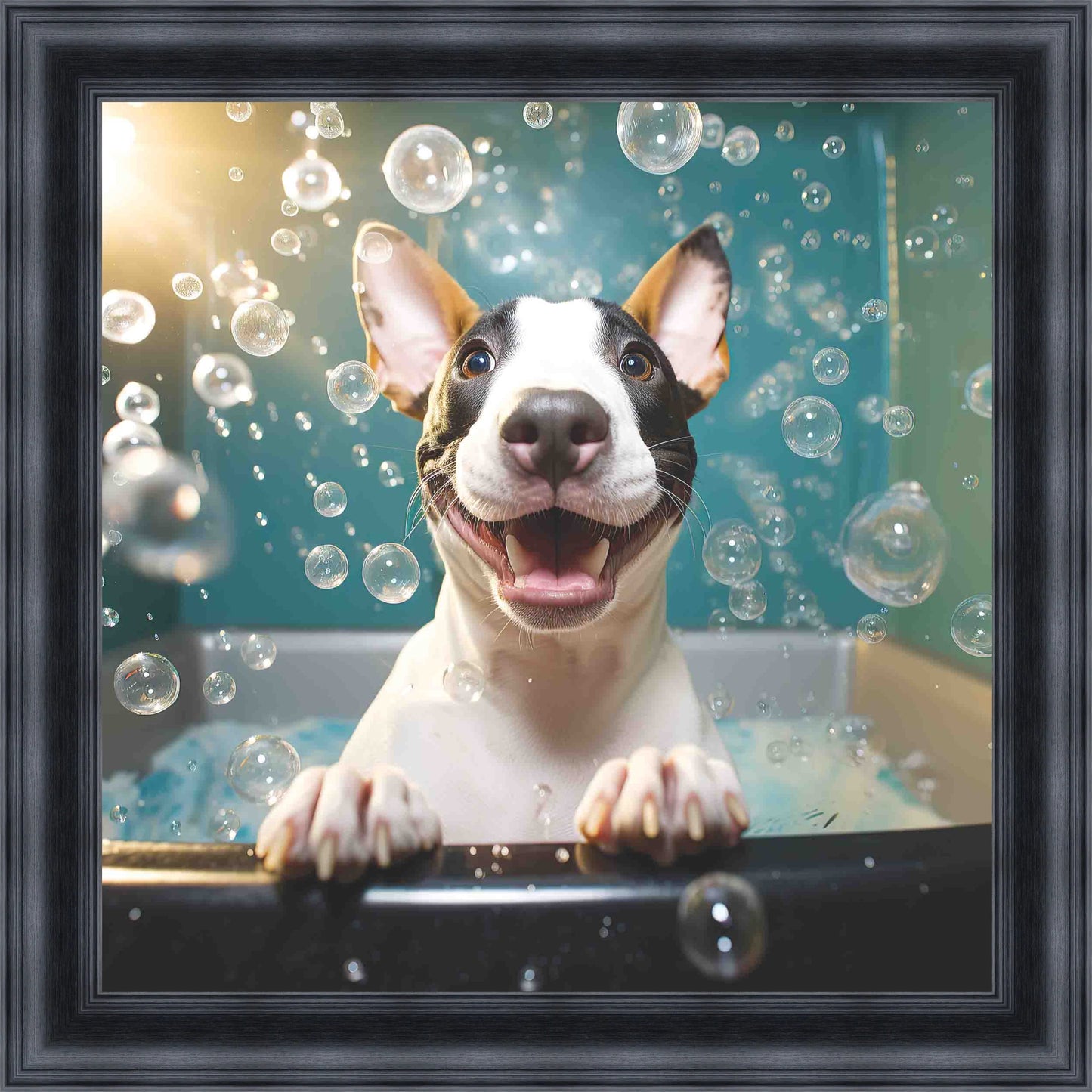 English Bull Terrier Bath Time Mini Liquid Art