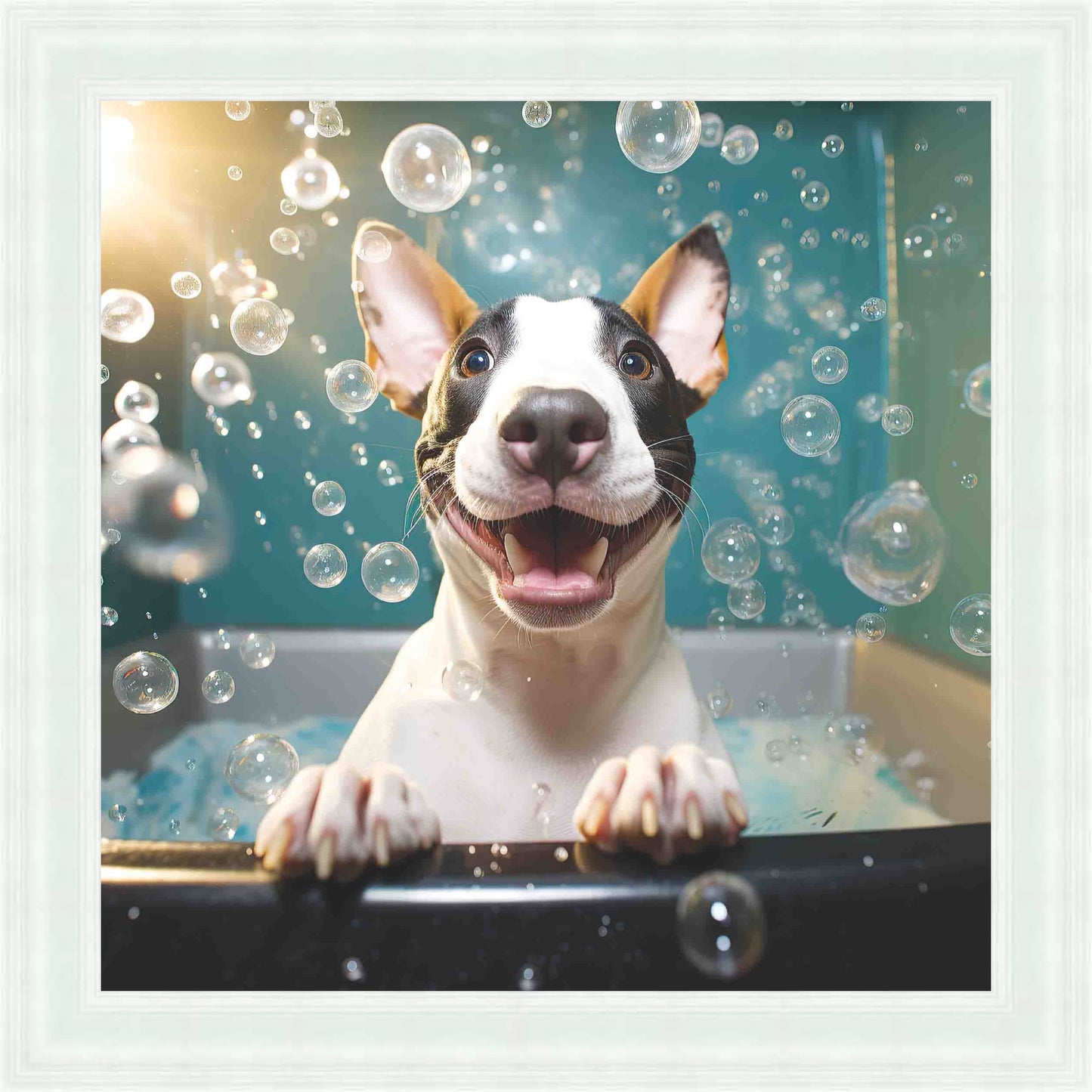 English Bull Terrier Bath Time Mini Liquid Art