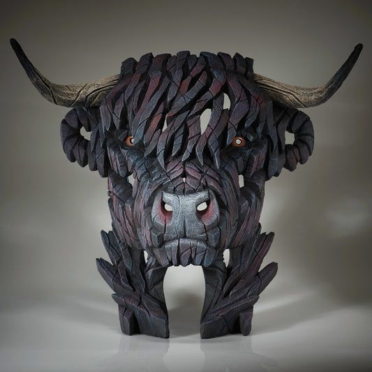 Highland Cow Bust Black - Edge Sculpture
