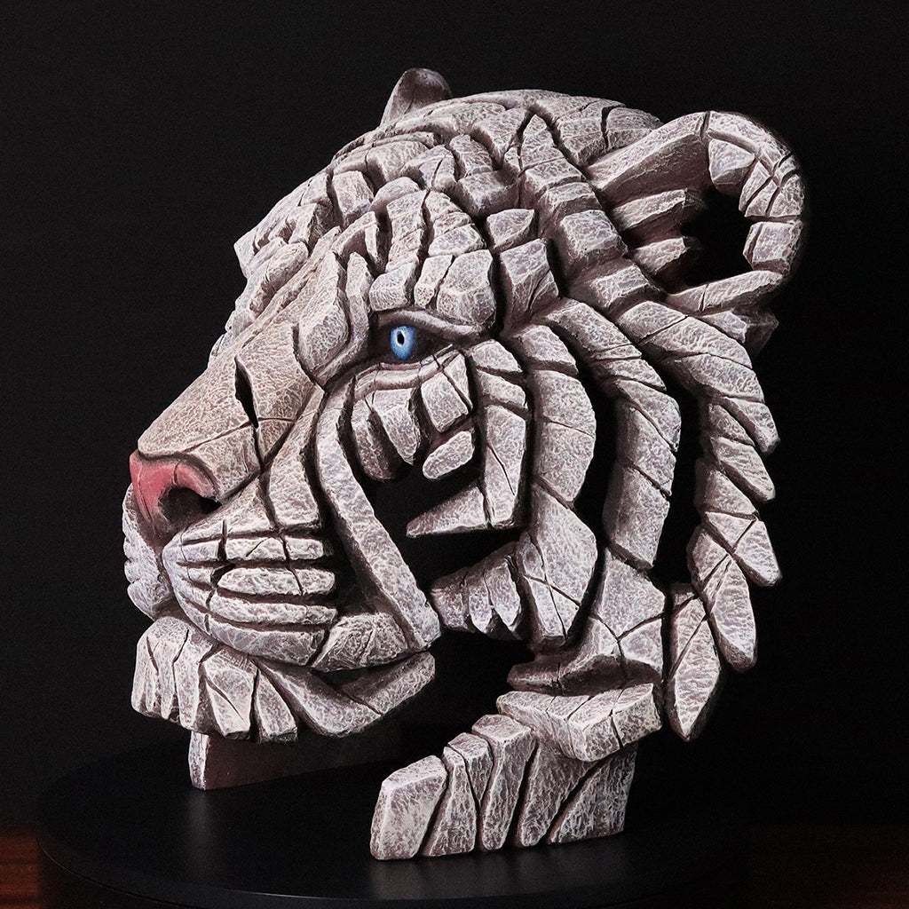 Tiger Bust White - Edge Sculpture