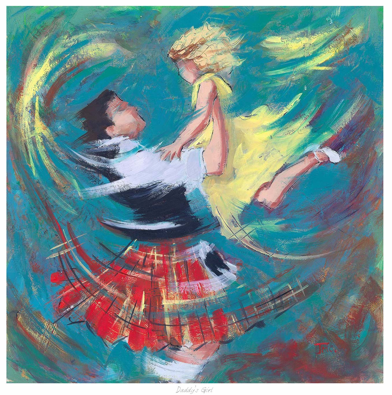 Daddy's Girl Ceilidh Dancing Art Print by Janet McCrorie