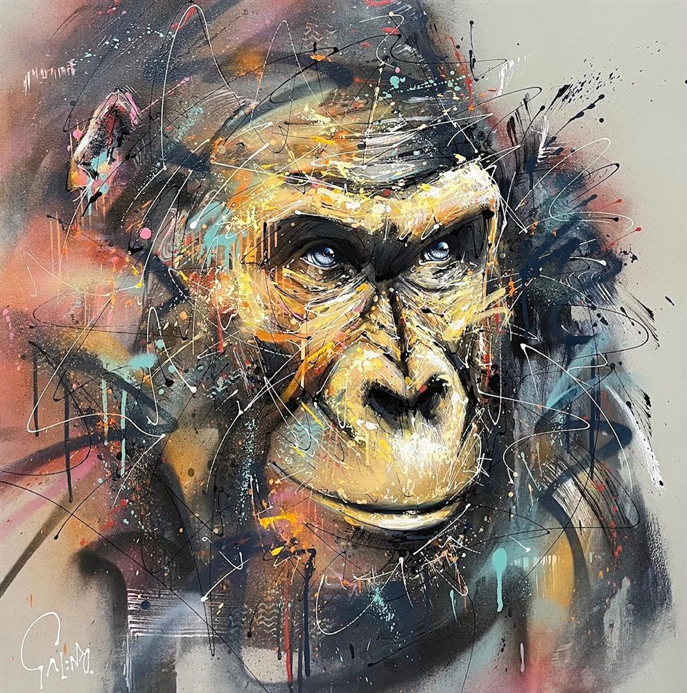Koko Chimpanzee Signed Limited Edition Framed Art Canvas by Joe Galindo