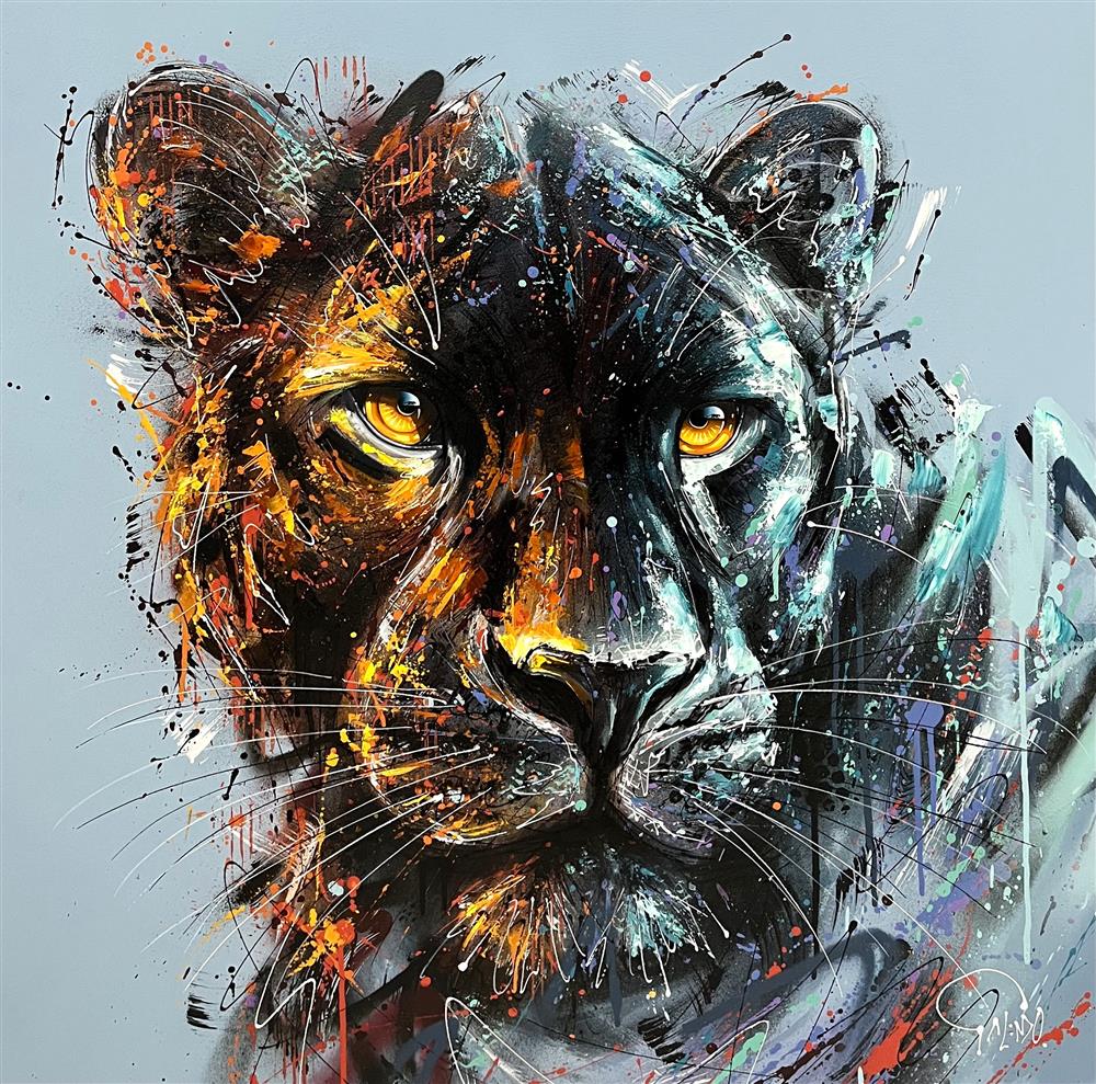 Luna Panther Signed Limited Edition Framed Art Canvas by Joe Galindo