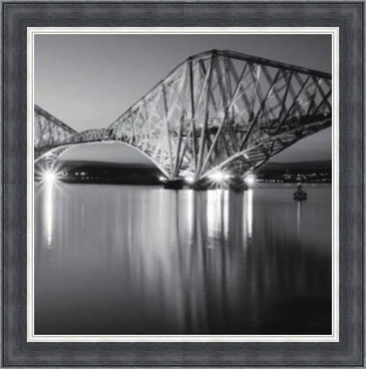 Forth Rail Bridge - Black & White Mini Liquid Art