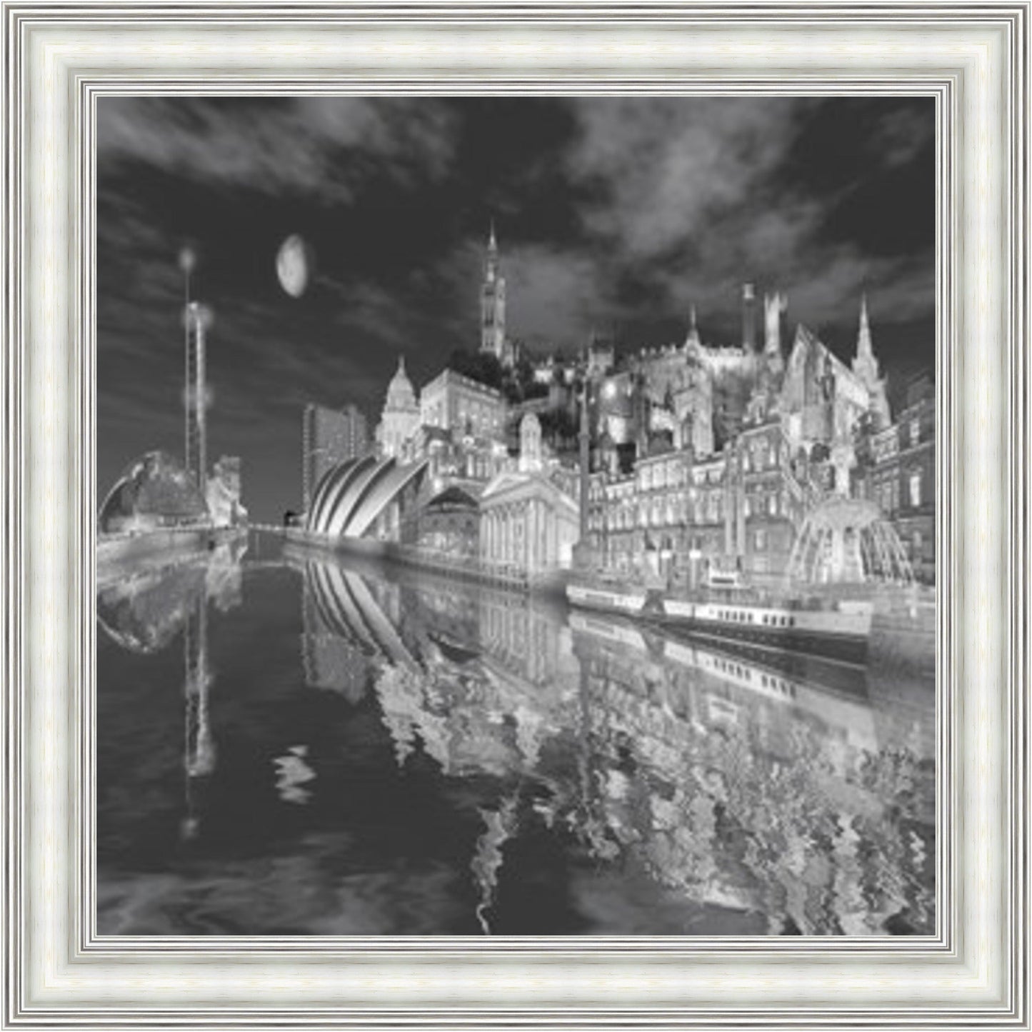 Glasgow Montage - Black & White Mini Liquid Art