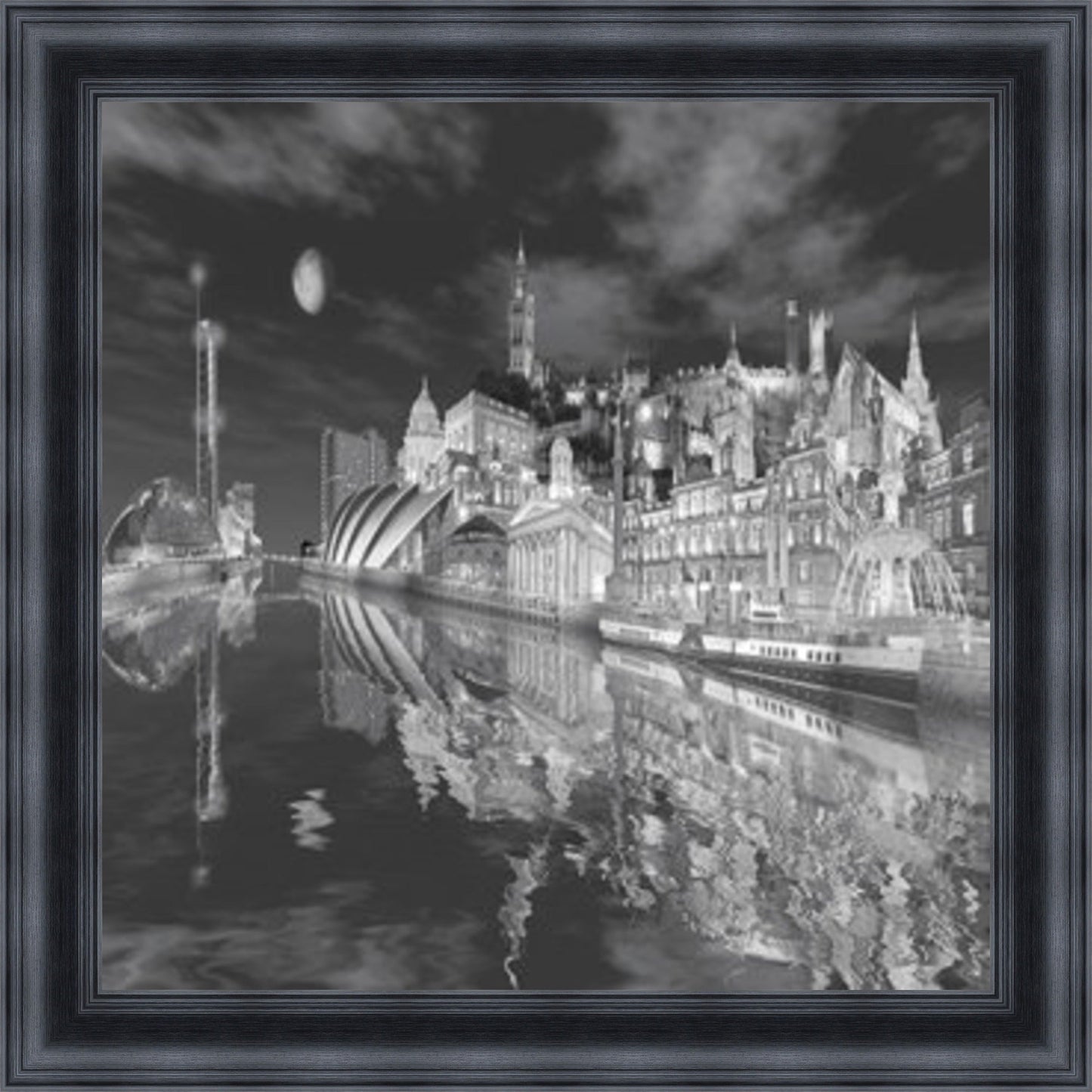 Glasgow Montage - Black & White Mini Liquid Art