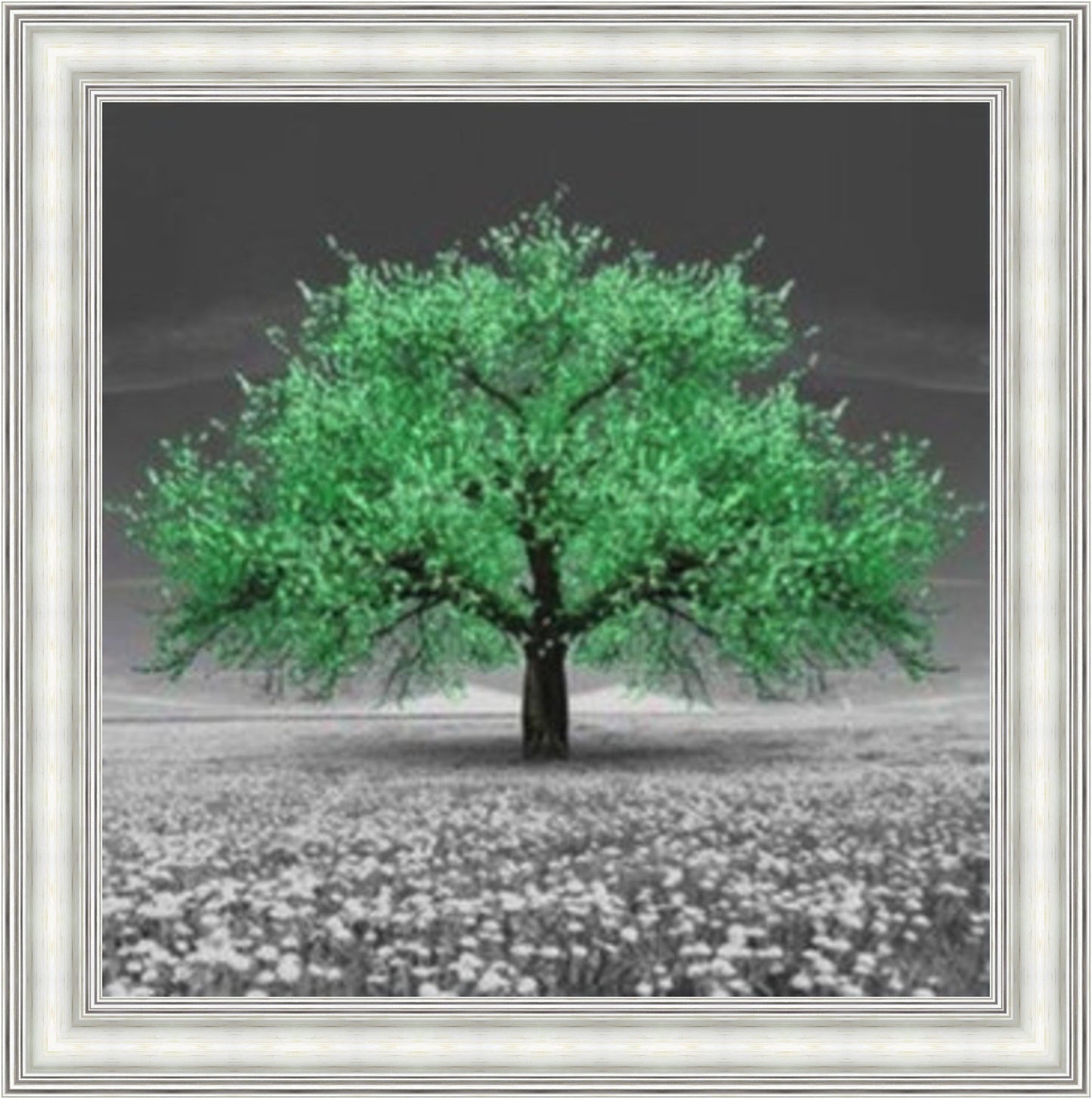 Green Cherry Blossom Tree Mini Liquid Art