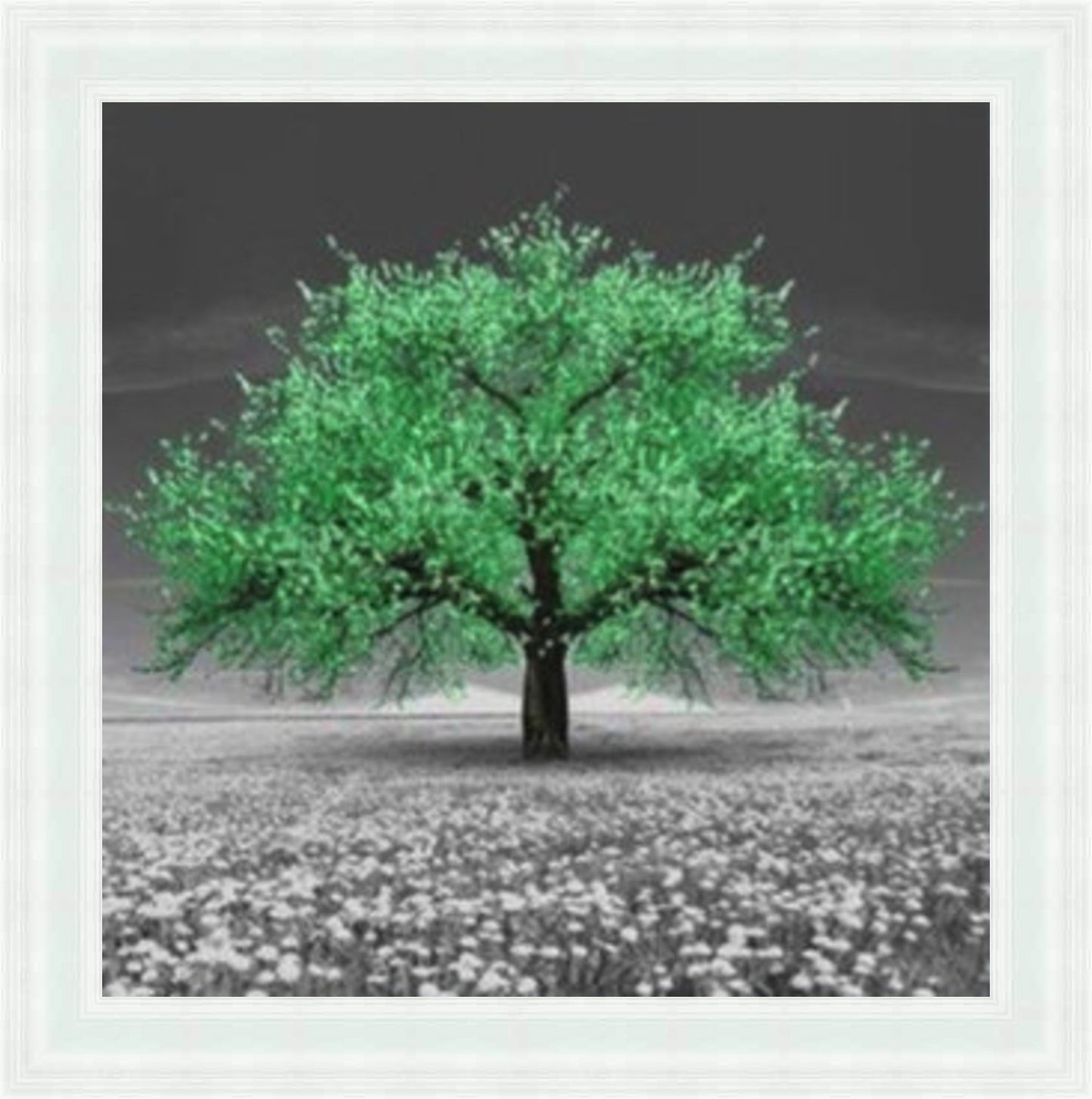Green Cherry Blossom Tree Mini Liquid Art