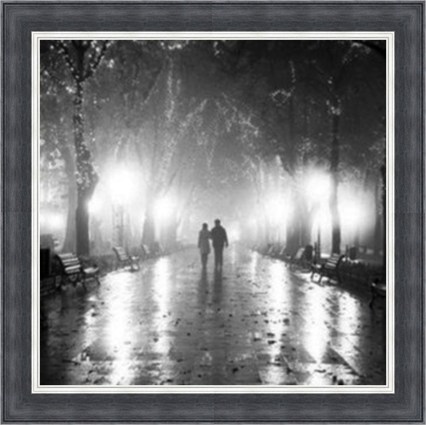 Lovers Walk - Black & White Mini Liquid Art
