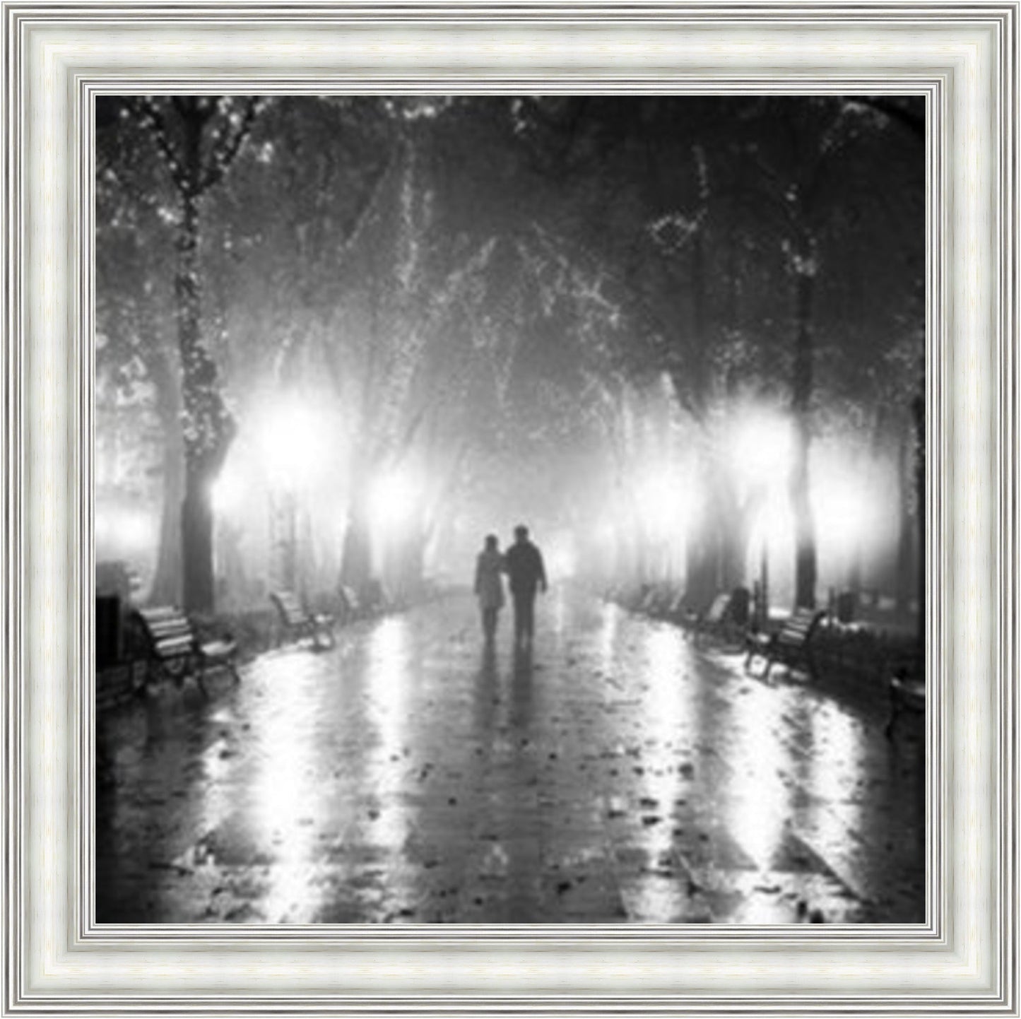 Lovers Walk - Black & White Mini Liquid Art