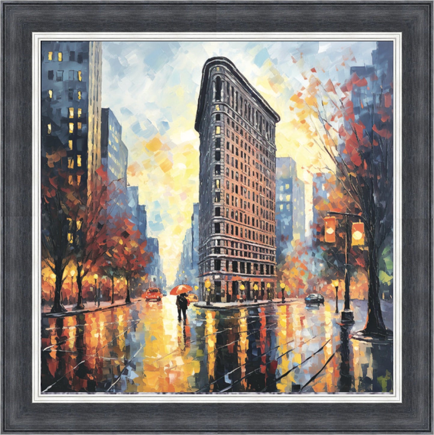 Flat Iron in the Rain Mini Liquid Art