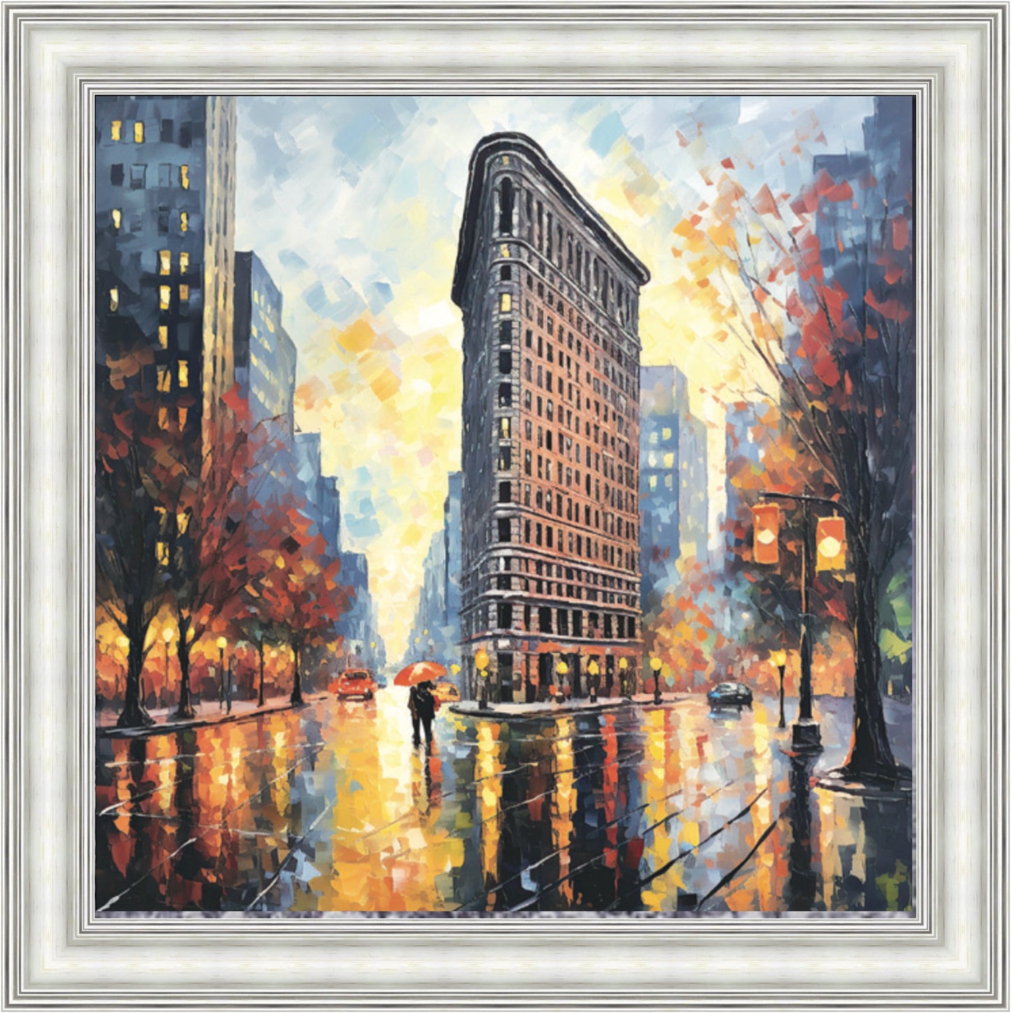 Flat Iron in the Rain Mini Liquid Art