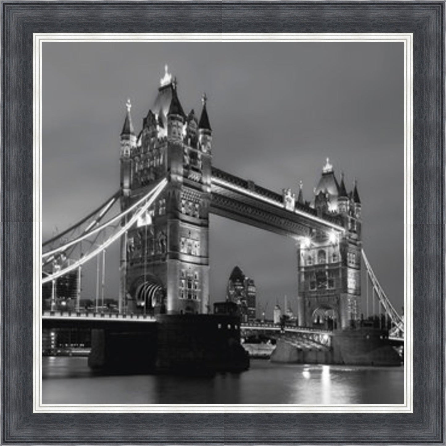 Tower Bridge, Side View - Black & White Mini Liquid Art