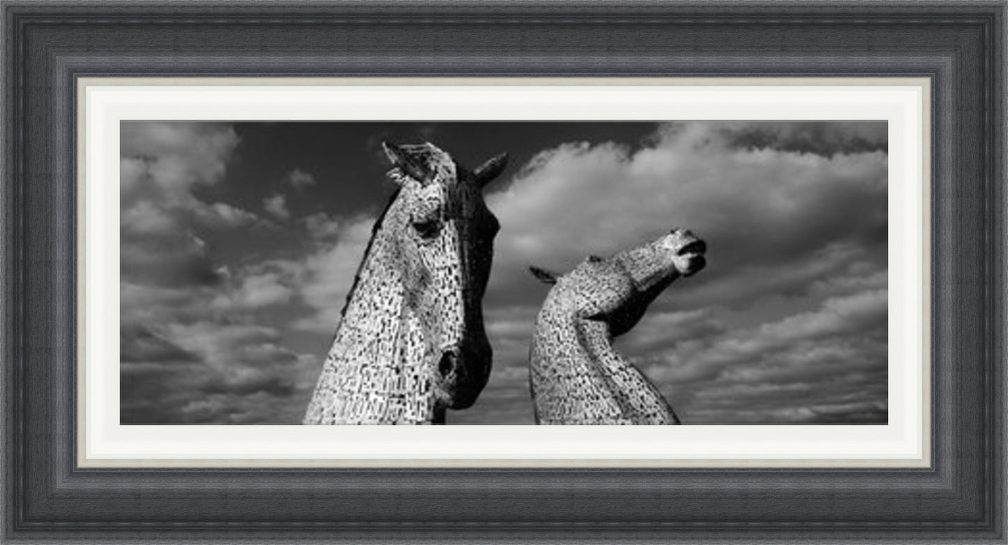 Kelpies Black and White Panoramic