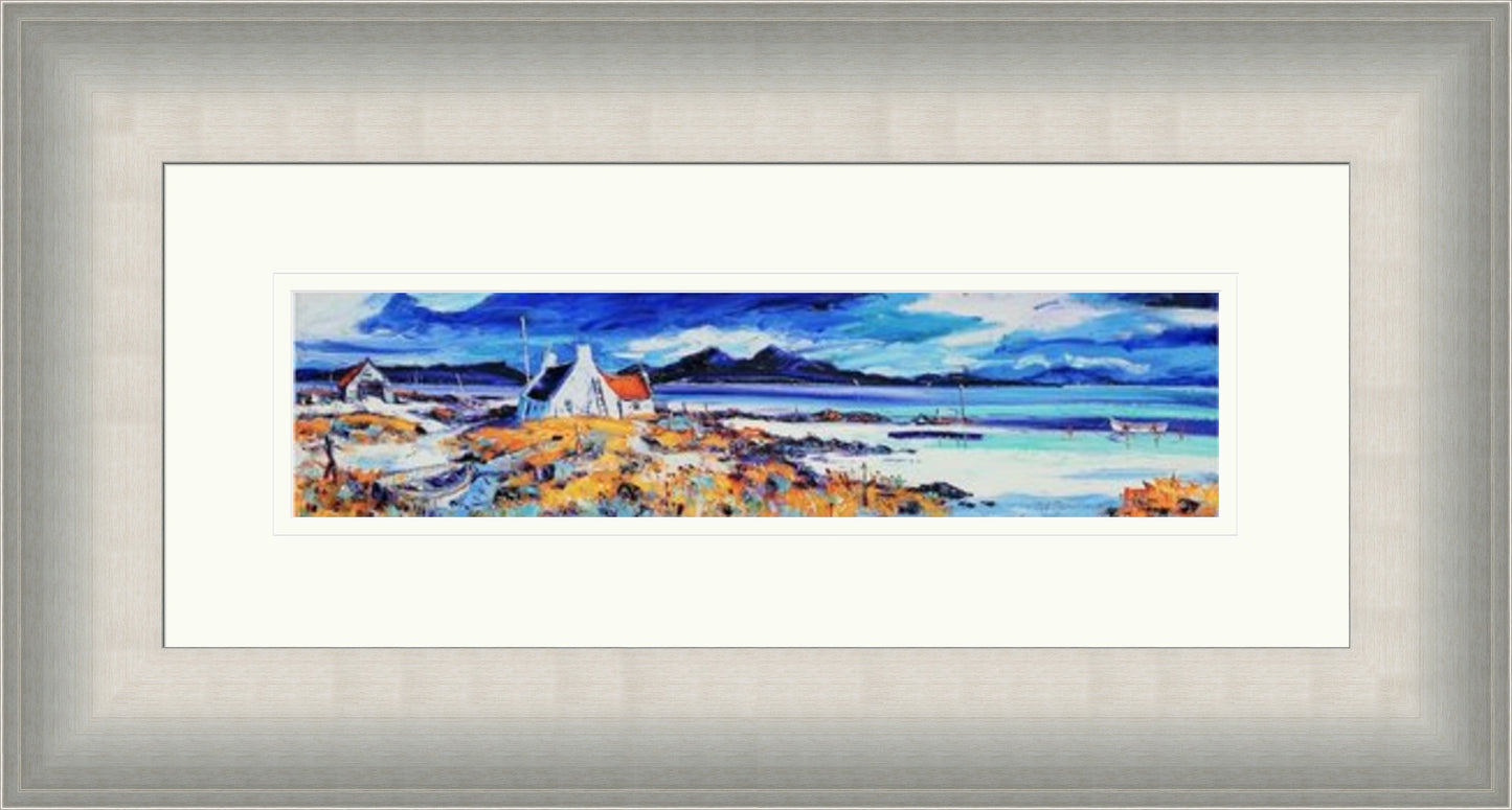 Boats on the Rocky Shore, Ardnamurchan (Signed Limited Edition) by Jean Feeney