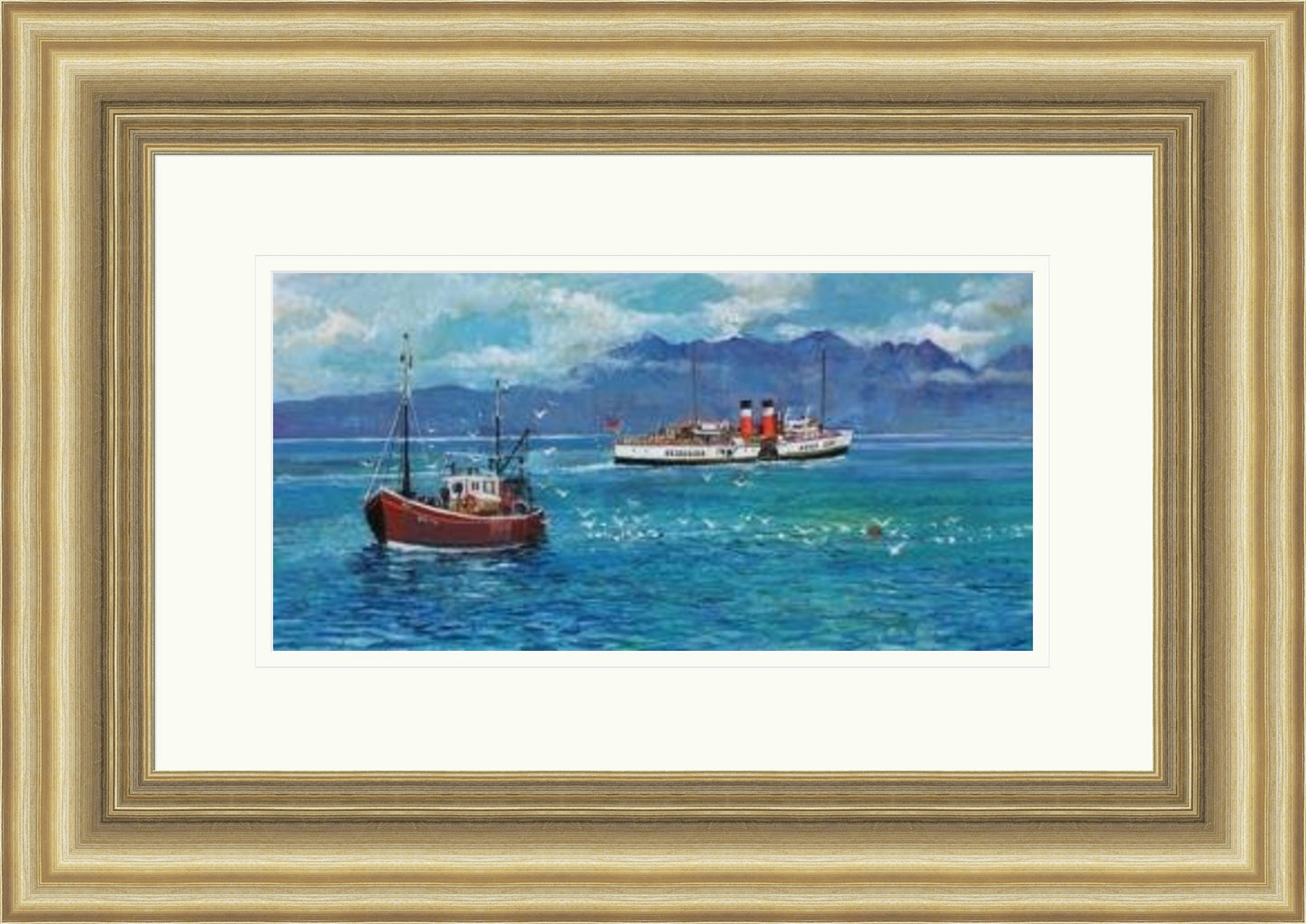 The Waverley and Fishing Boat by Bob Lees