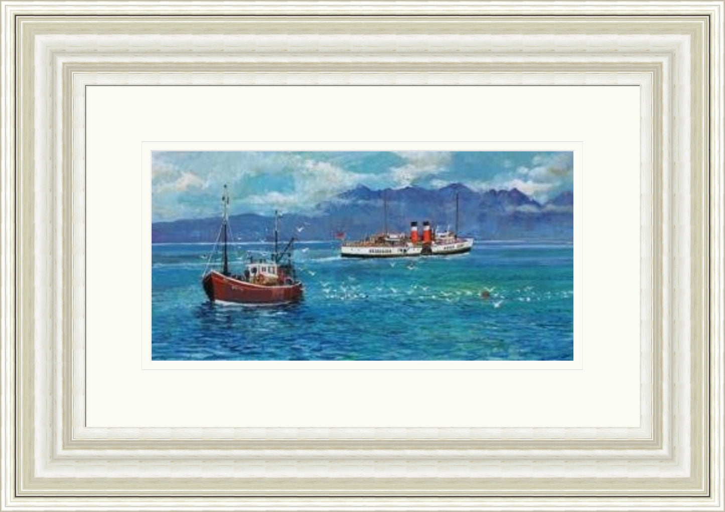 The Waverley and Fishing Boat by Bob Lees