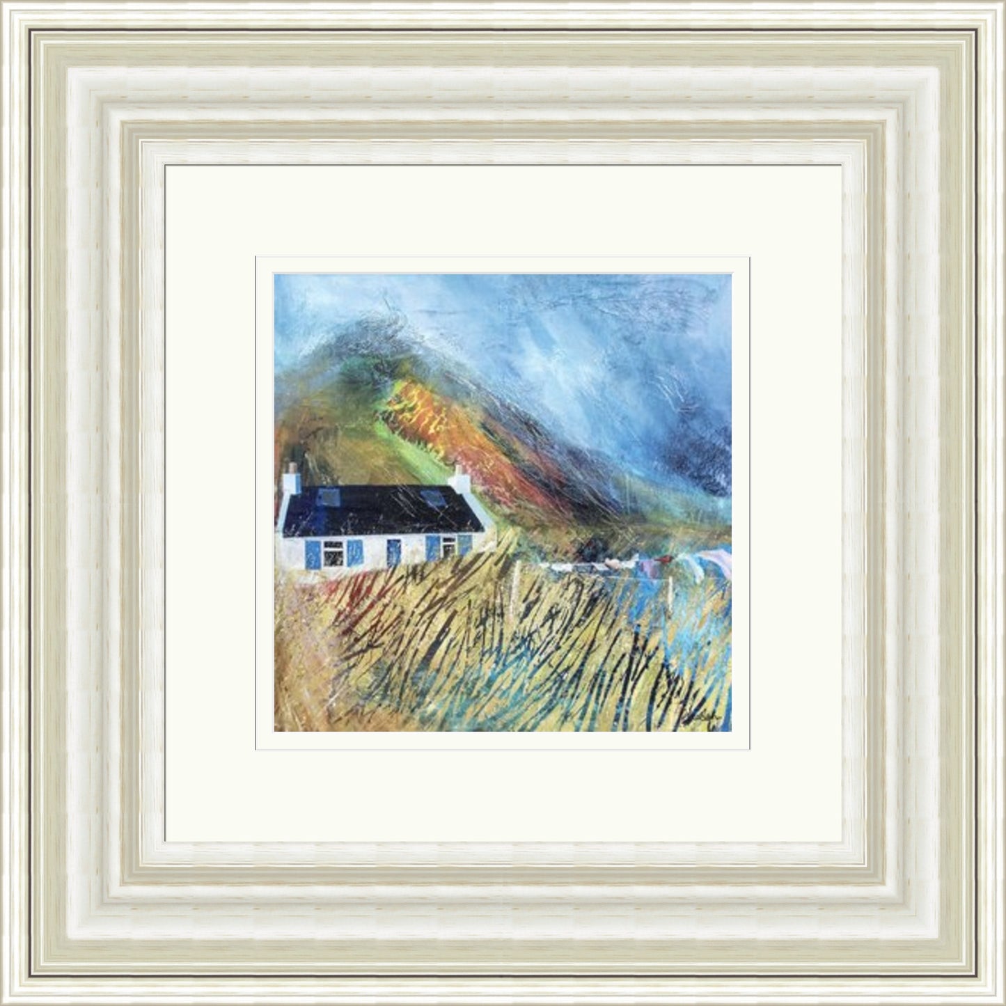 Blue Shutters on Washing Day by Fiona Matheson