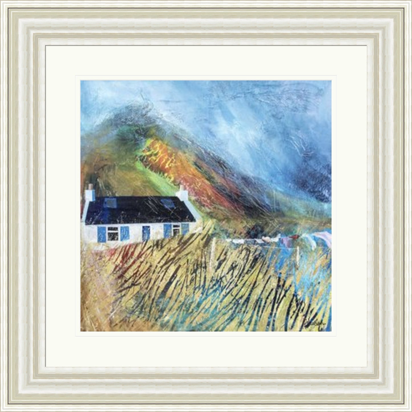 Blue Shutters on Washing Day by Fiona Matheson