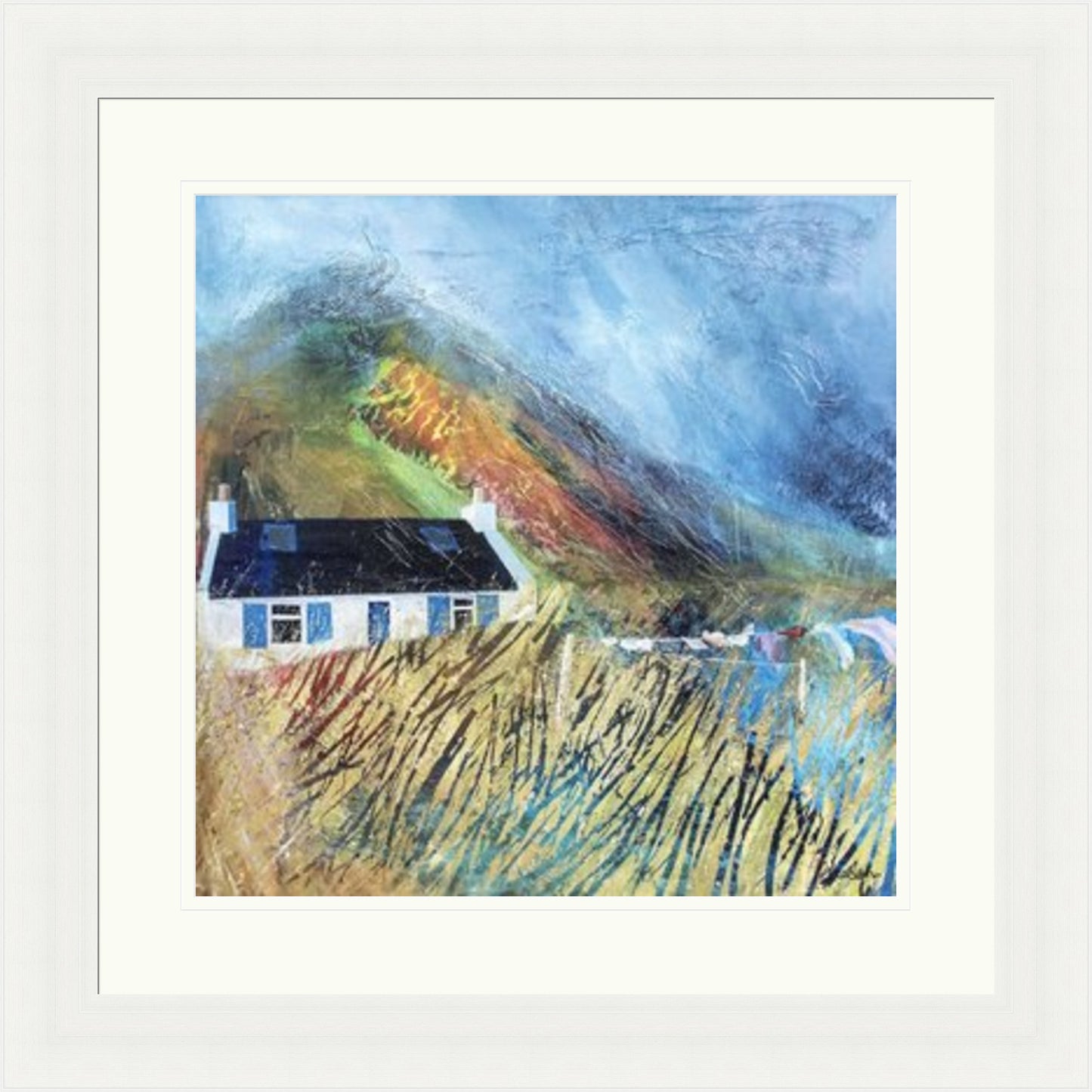 Blue Shutters on Washing Day by Fiona Matheson