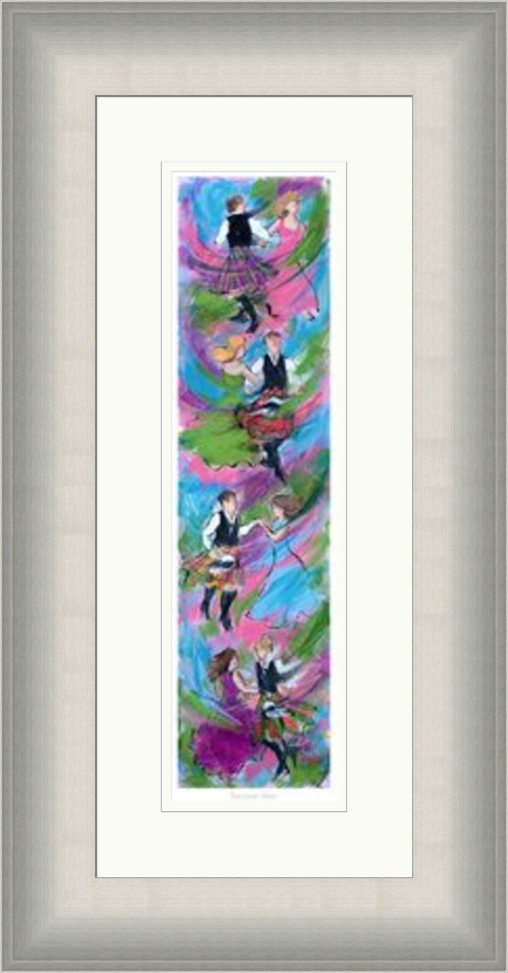 Crossover Stack Ceilidh Dancing Art Print by Janet McCrorie