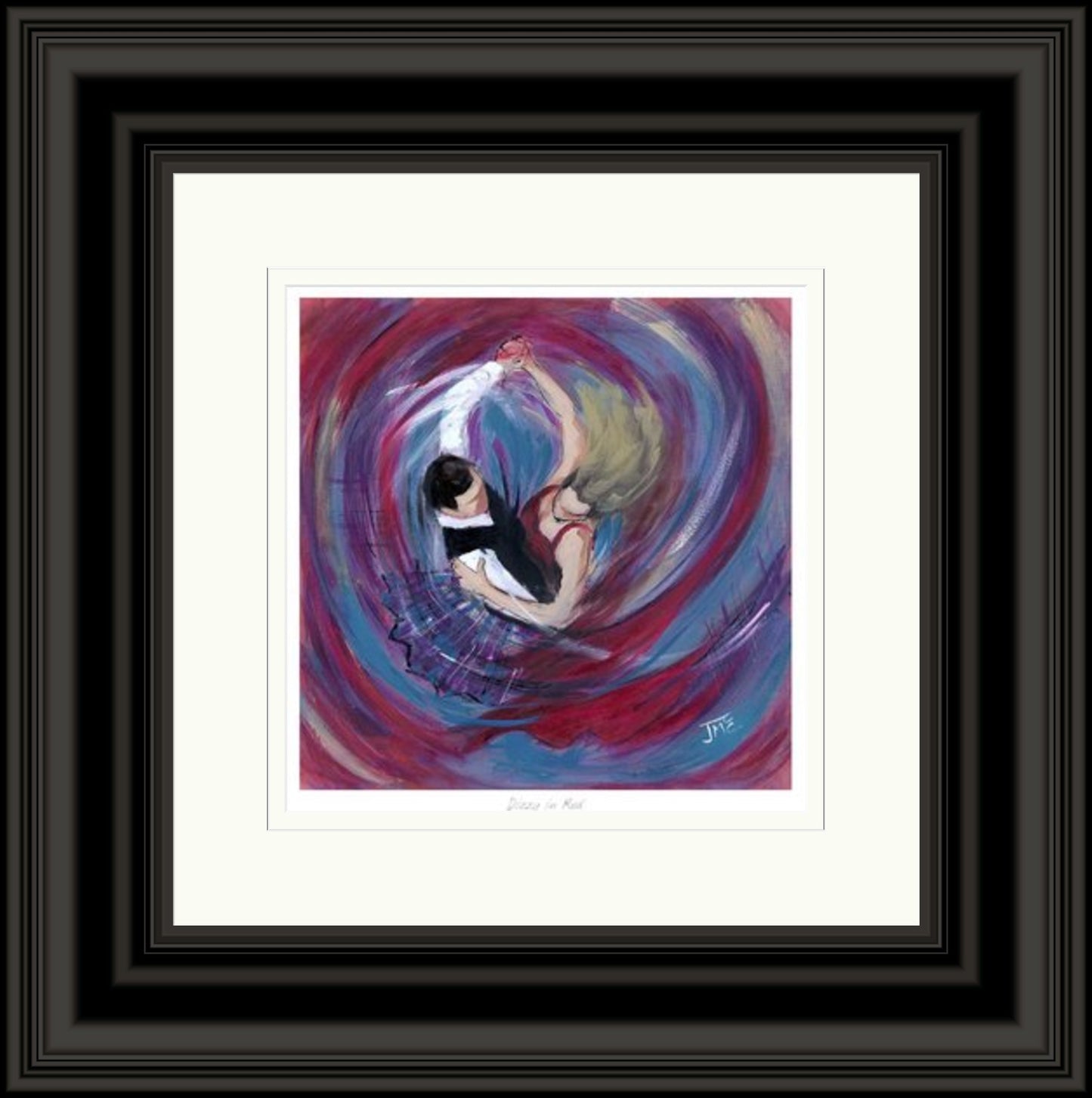 Dizzy in Red Ceilidh Dancing Art Print by Janet McCrorie