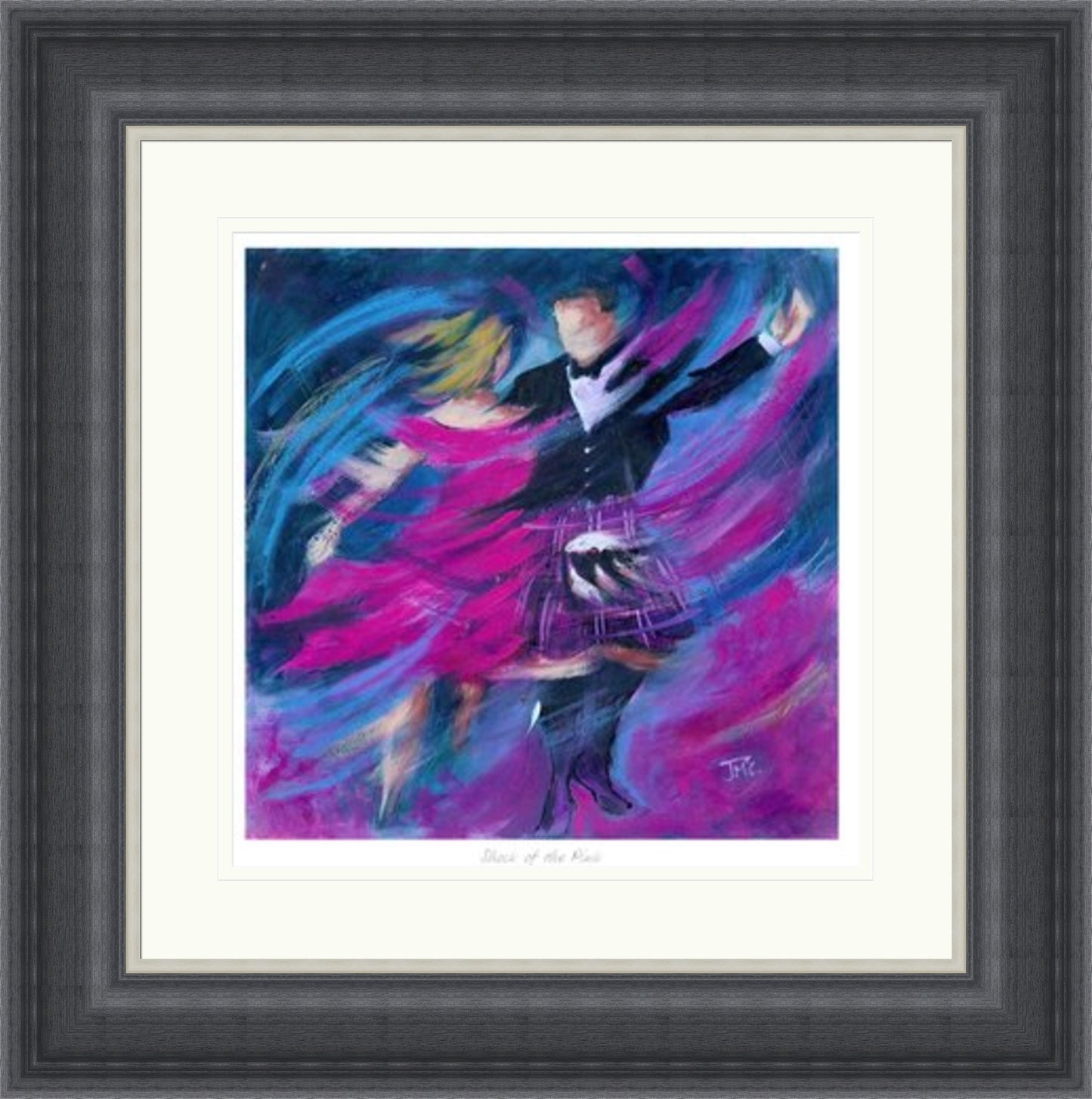 Shock of the Pink Ceilidh Dancing Art Print by Janet McCrorie