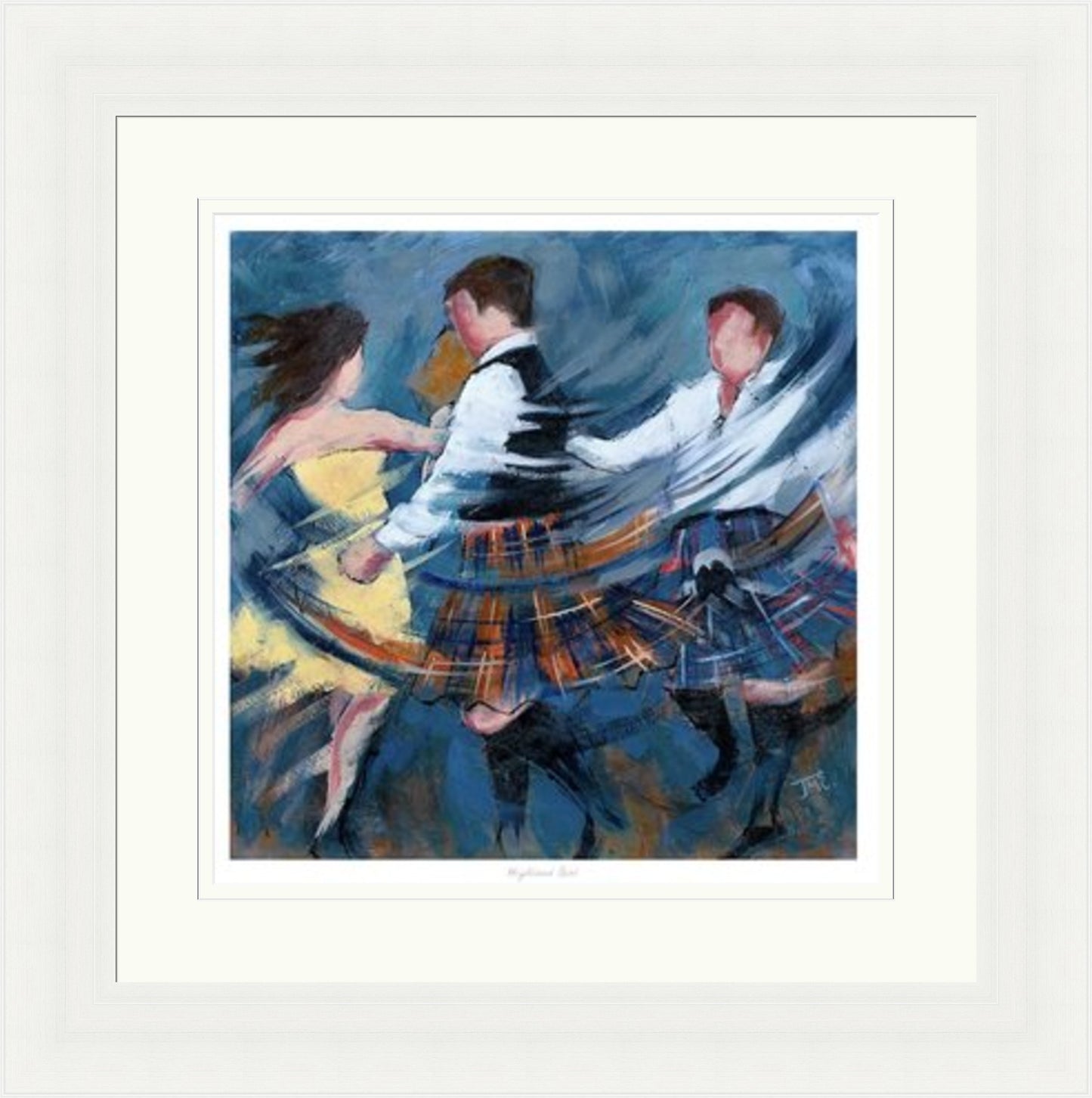 Highland Birl Ceilidh Dancing Art Print by Janet McCrorie