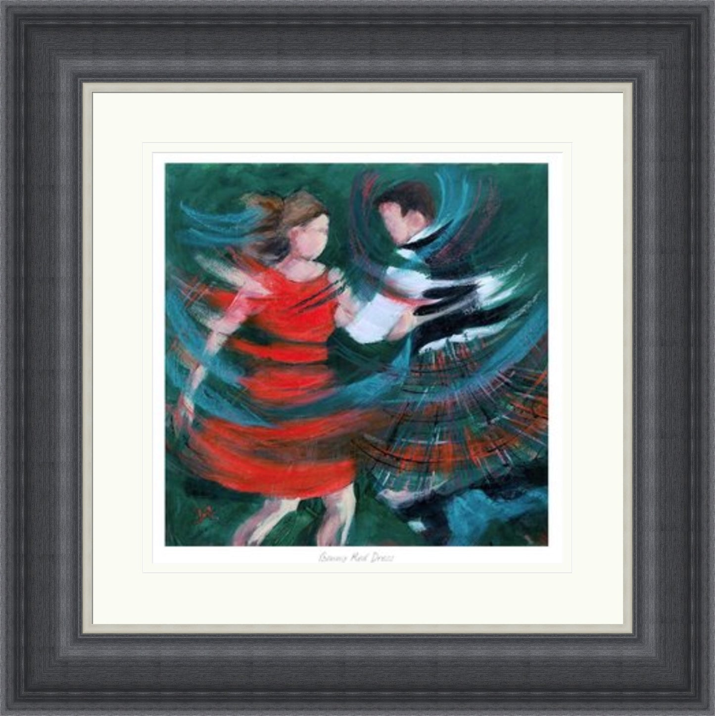 Bonny Red Ceilidh Dancing Art Print by Janet McCrorie