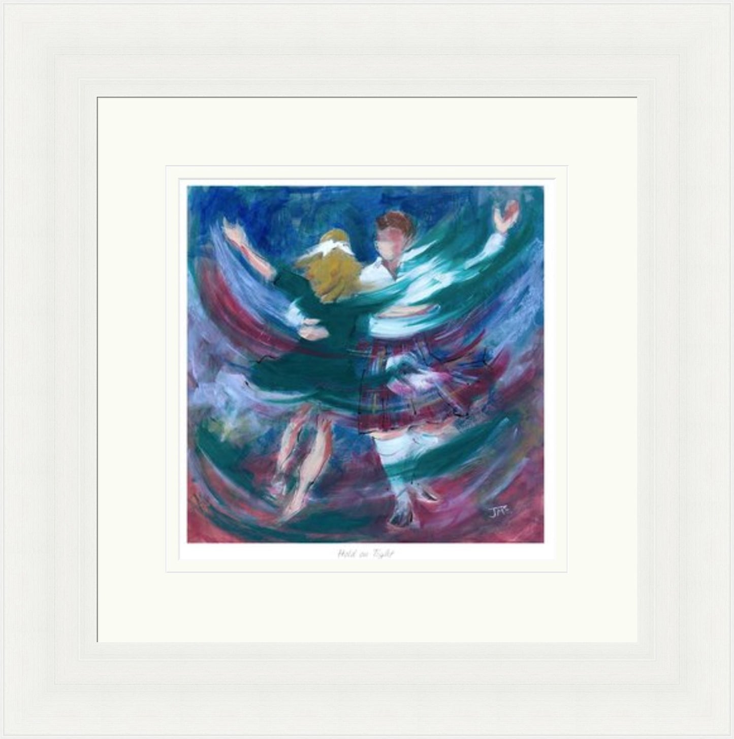 Hold on Tight Ceilidh Dancing Art Print by Janet McCrorie