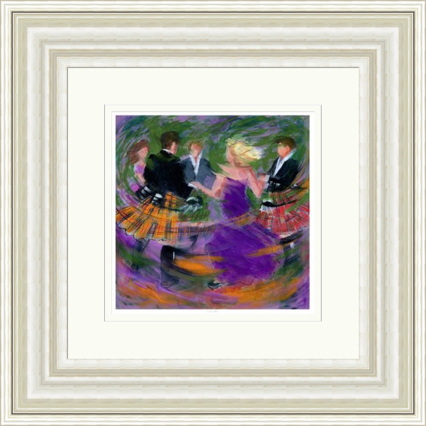 Circling Roon Ceilidh Dancing Art Print by Janet McCrorie