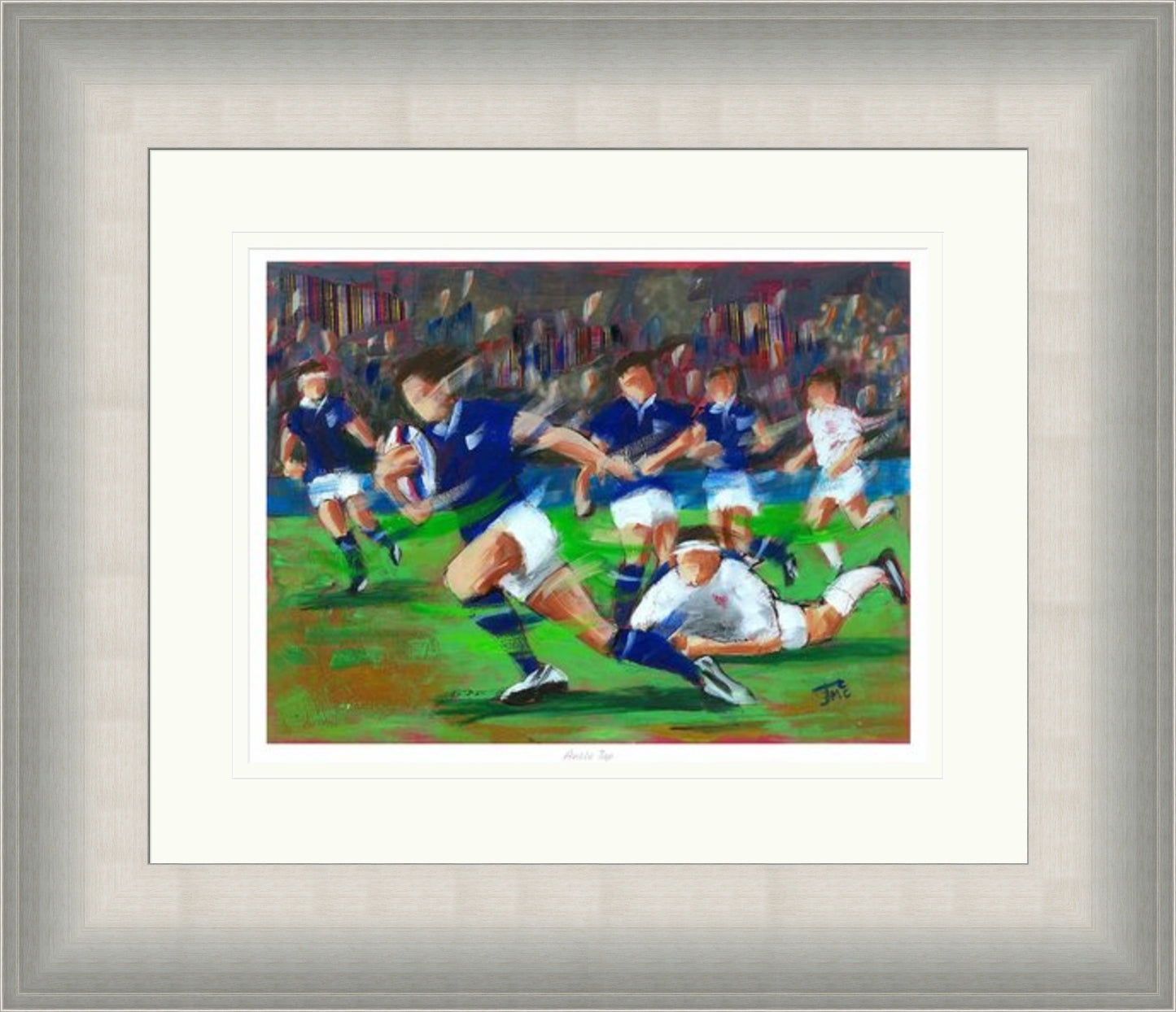 Ankle Tap Rugby Art Print by Janet McCrorie