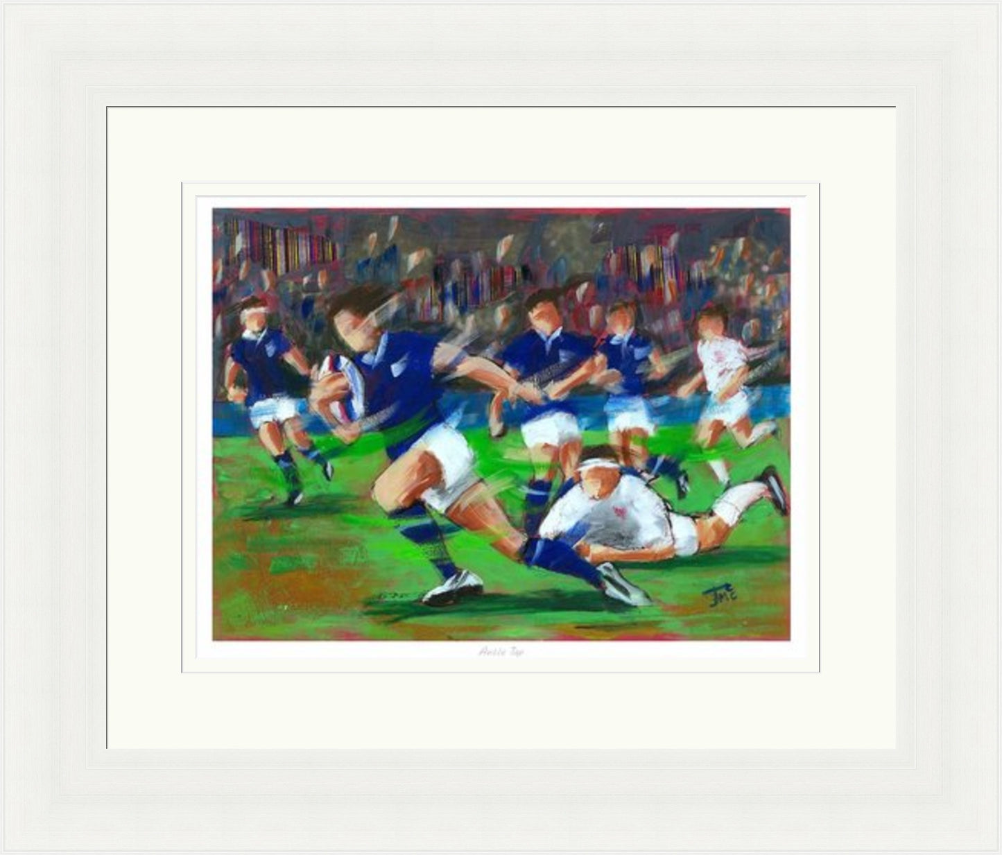 Ankle Tap Rugby Art Print by Janet McCrorie