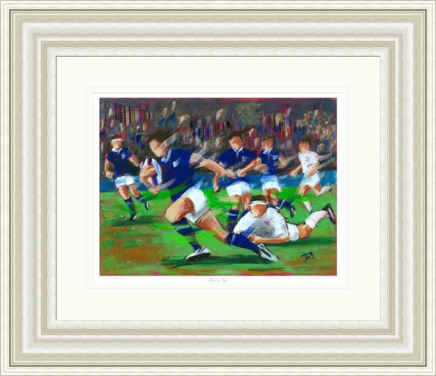 Ankle Tap Rugby Art Print by Janet McCrorie