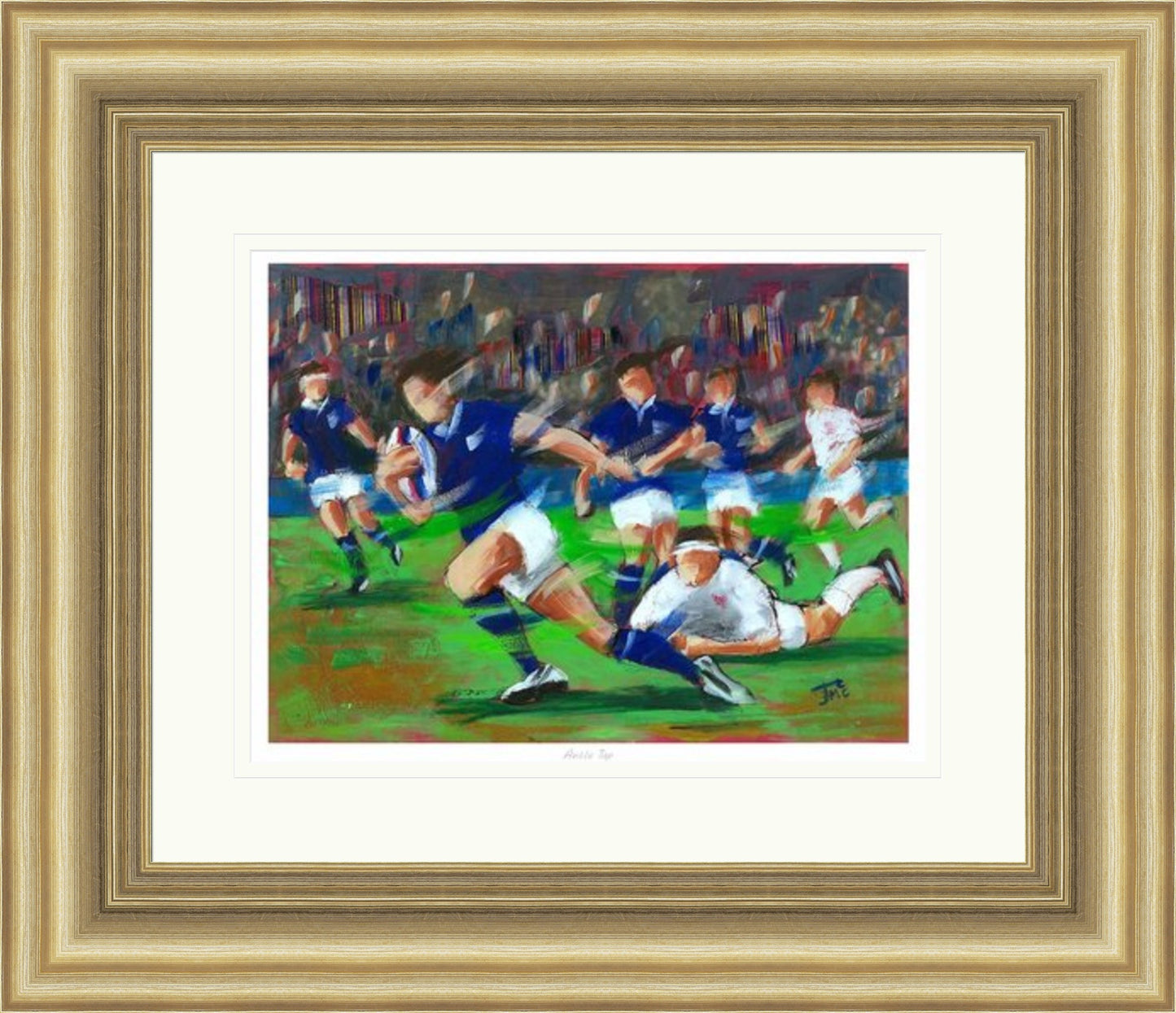 Ankle Tap Rugby Art Print by Janet McCrorie