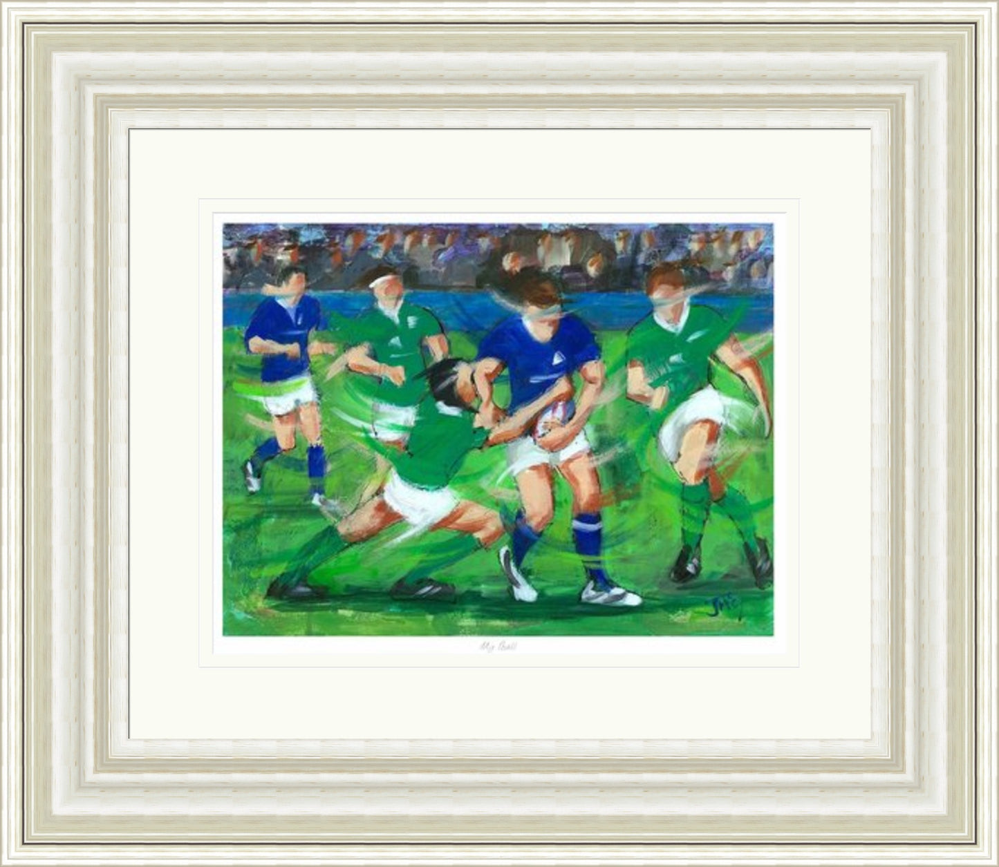 My Ball Rugby Art Print by Janet McCrorie