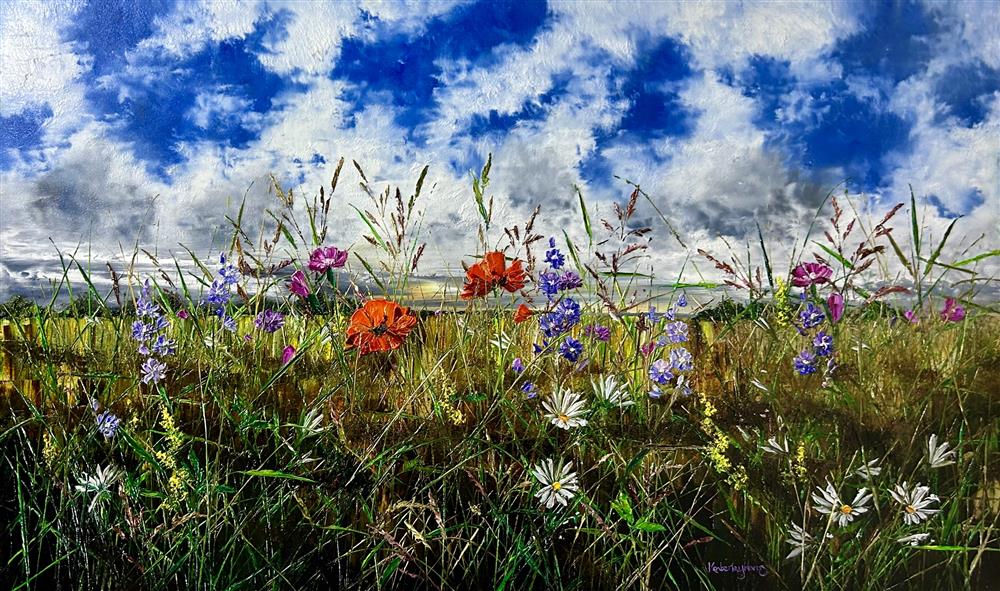 Whispers of the Meadows Original Oil Blossoms Painting by Kimberly Harris