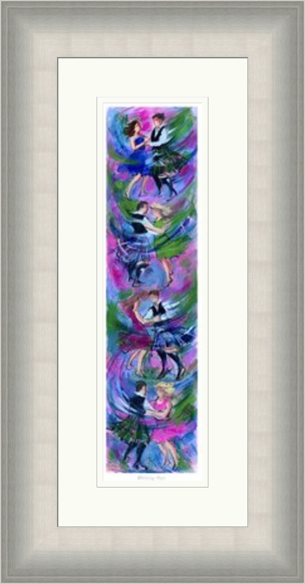 Waltzing Stack Ceilidh Dancing Art Print by Janet McCrorie