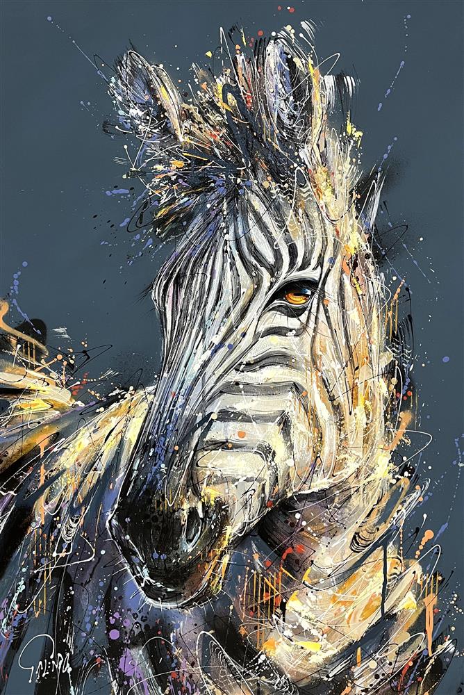 Pearl Zebra Signed Limited Edition Framed Art Canvas by Joe Galindo