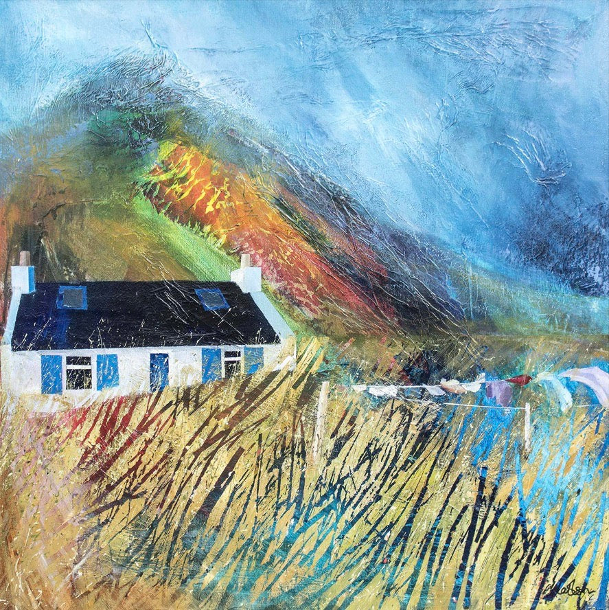 Blue Shutters on Washing Day by Fiona Matheson