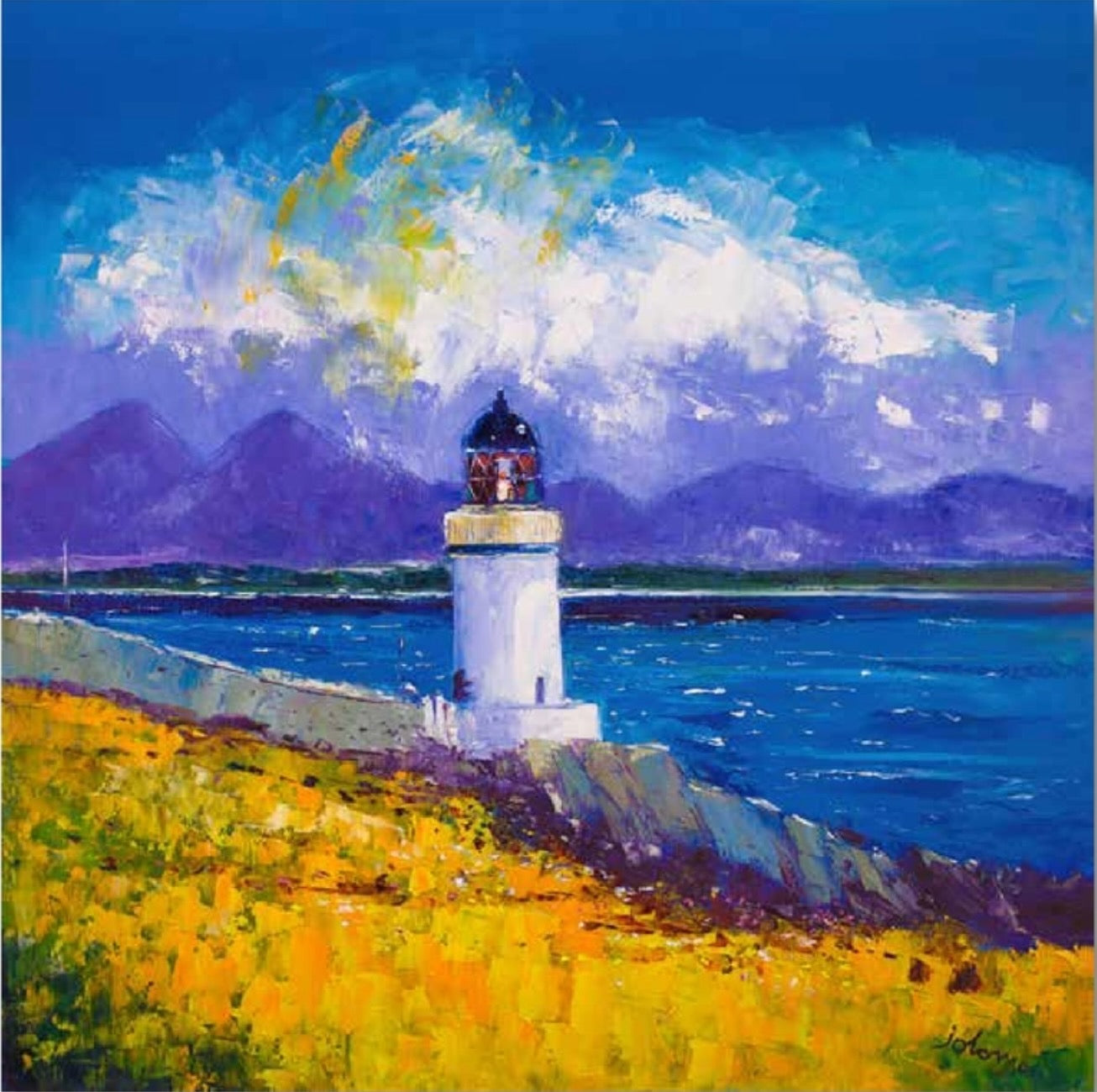 A Summer Squall, Rubh-an-Duin Lighthouse, Isle of Islay by John Lowrie Morrison Jolomo