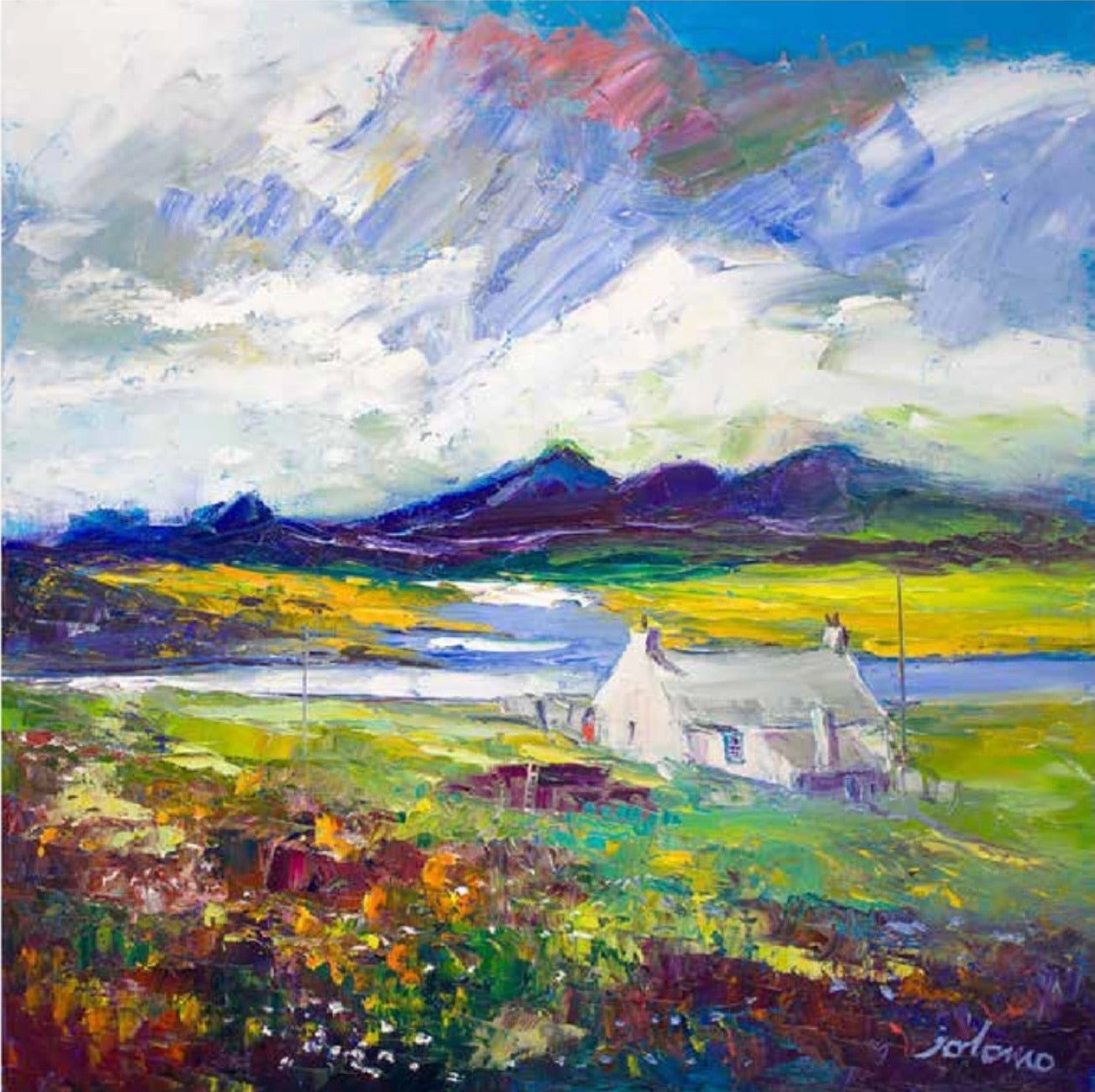 Crofthouse and Peat Stack, Isle of Lewis by John Lowrie Morrison Jolomo