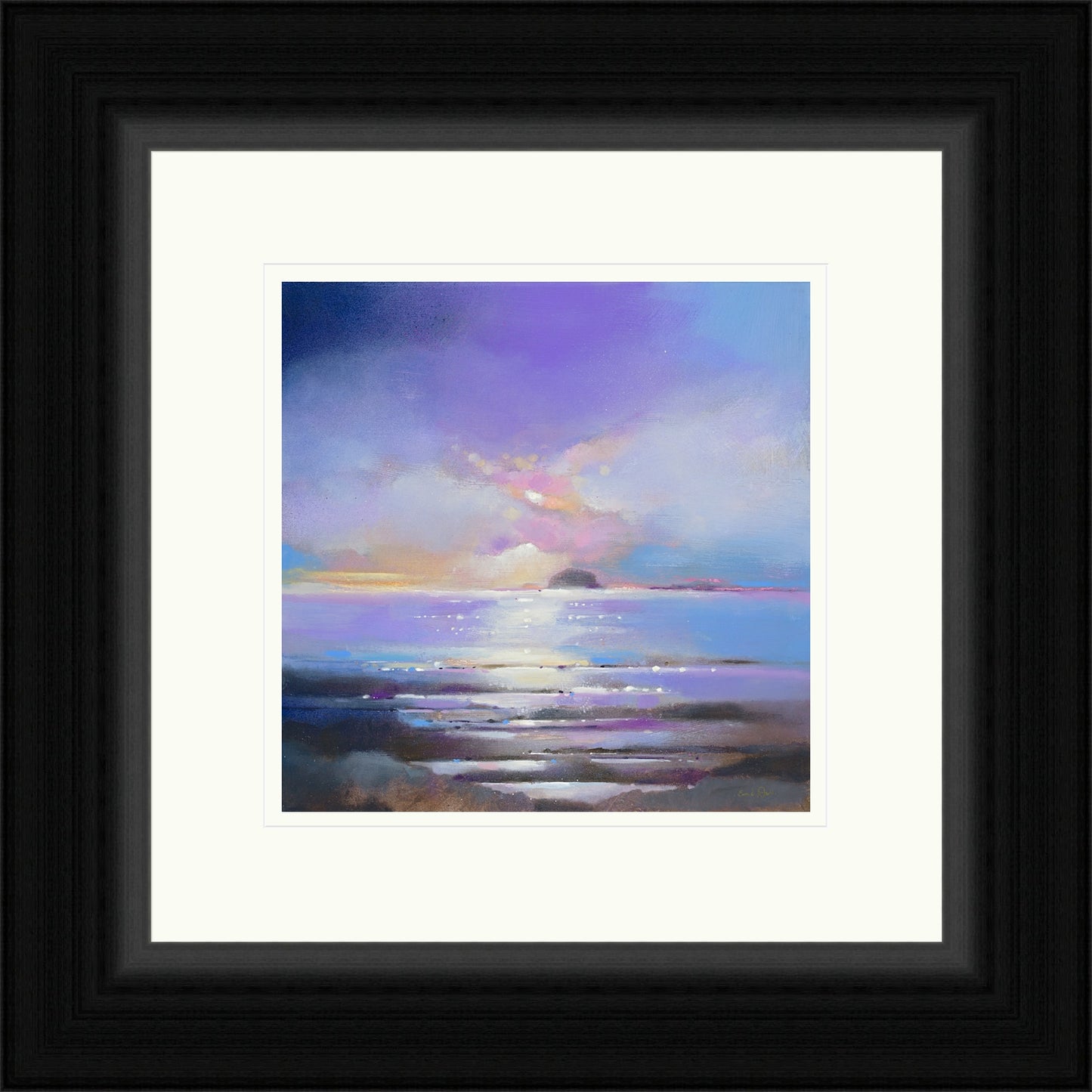 Sunset, Bass Rock (Signed Limited Edition) by Emma S Davis
