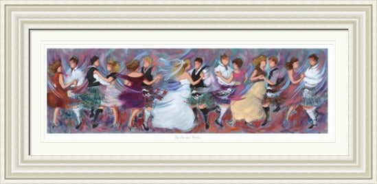 The Bridal Party Ceilidh Dancing Art Print by Janet McCrorie