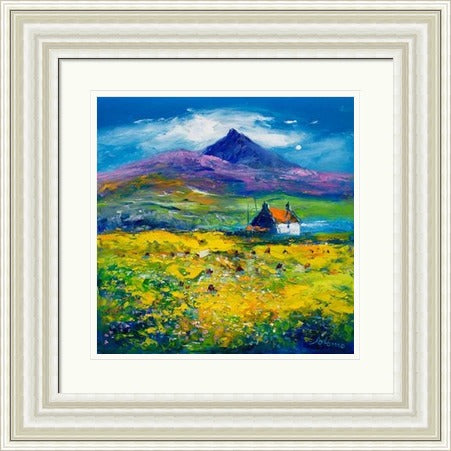 Wee Peat Stacks And Wild Machair Flowers, South Uist by John Lowrie Morrison Jolomo