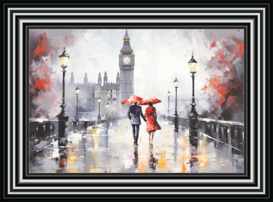 Couple Stroll London Black and Red