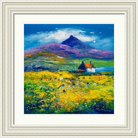 Wee Peat Stacks And Wild Machair Flowers, South Uist by John Lowrie Morrison Jolomo