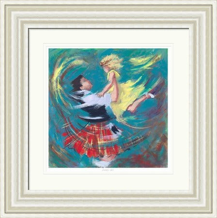 Daddy's Girl Ceilidh Dancing Art Print by Janet McCrorie