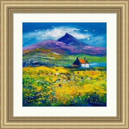 Wee Peat Stacks And Wild Machair Flowers, South Uist by John Lowrie Morrison Jolomo